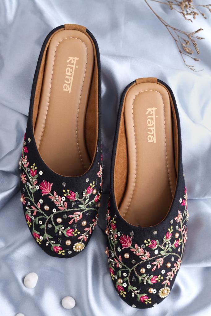 Kiana Fancy Wear Women Embroidered Indian Mojari Collection